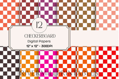 Checkerboard Background Digital Paper Pack