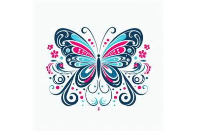 butterfly design over white background, abstract vector art
