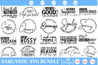 Sarcastic SVG Bundle, Sarcasm Quotes