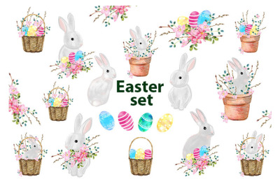 Easter Clipart, Easter, Bunny, Holiday, Frame, PNG