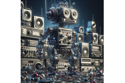 12 robot made of analog stereo eset