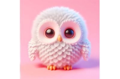 12 illustration of cute fluffy white set