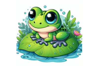 12 Illustration of cute frog setset