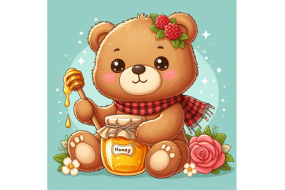 12 Illustration of cute bear holset