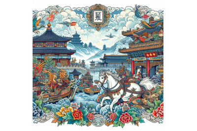 12 Illustration of Chinese beautset