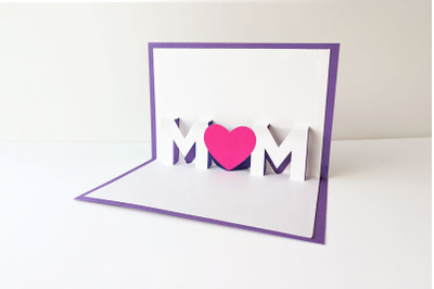 Mom with Heart Kirigami Pop Up Card | SVG | PNG | DXF | EPS