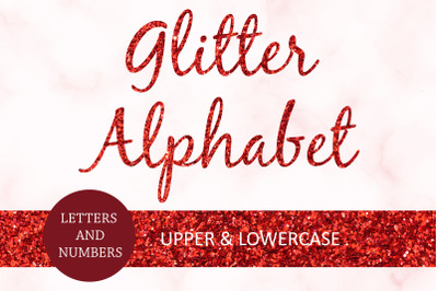 Red Glitter Alphabet | Letters &amp; Numbers