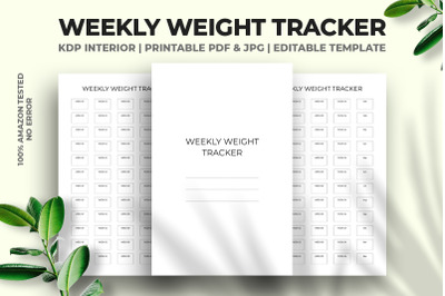 Weekly Weight Tracker KDP Interior