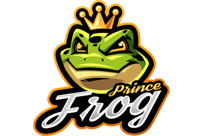 Prince frog head esport mascot logo design