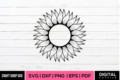 Sunflower SVG, Sunflower Sketch Vector Design