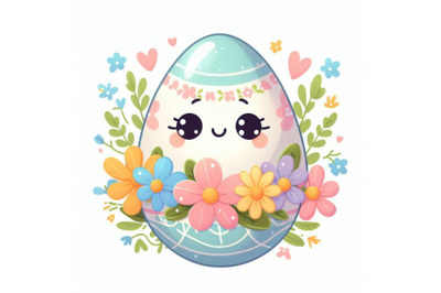 12 Illustration of cute Easter egg d set