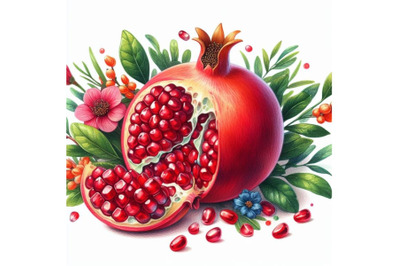 12 illustration of Pomegranate  bundle