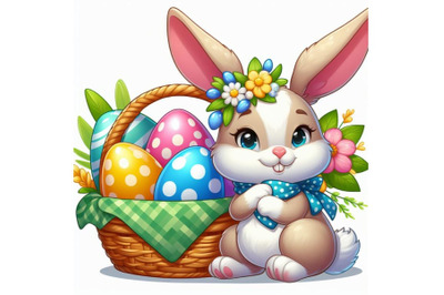 12 Easter Bunny with Decorated Eset