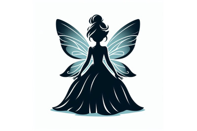 12 Sitting fairy silhouette. Magset