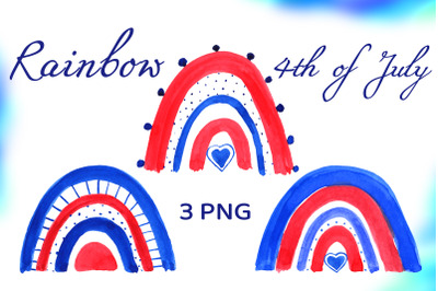 Rainbow Clip Art, USA Patriotic Independence Day Art
