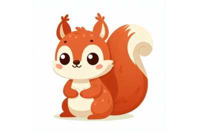 12 Cute cartoon squirrel in flatset