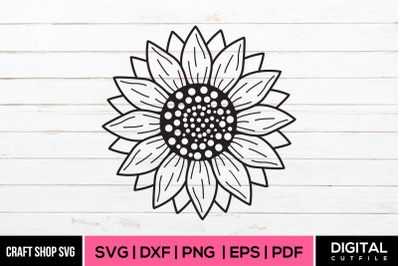 Sunflower SVG, DXF, EPS, PNG