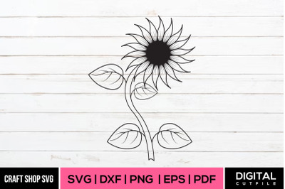 Sunflower SVG, Sunflower Sketch Vector Design