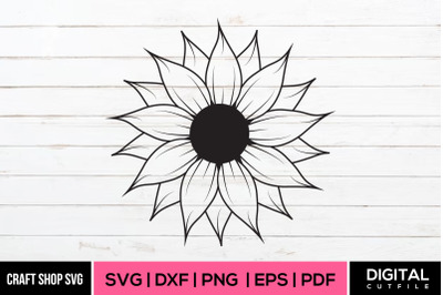 Sunflower SVG, Sunflower DXF EPS PNG
