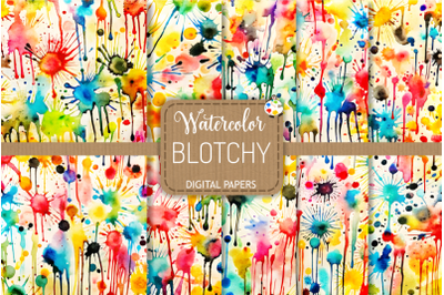 Blotchy - Grunge Watercolor Paint Splatter Papers