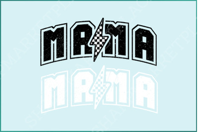 Mama Lightning Bolt SVG/PNG, Game Day Retro Mother&#039;s Day Gift Shirt Design, Mom SVG, Sublimation Heat Transfer, Mama Shirt