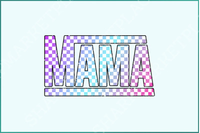 Retro Checkered Mama PNG, Distressed Mom T-Shirt Design, Sublimation Mother&#039;s Day Gift, Best Sellers PNG, Mama Shirt Checkered Flag Graphic