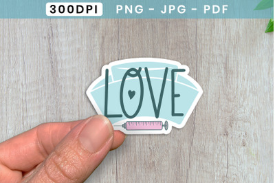 Love PNG, Nurse Printable Sticker