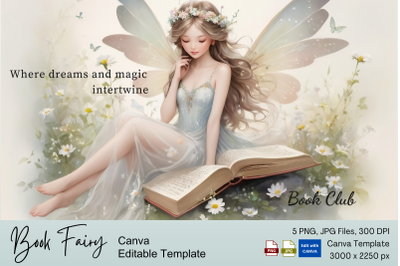 Book Fairy Quote Canva Editable Template