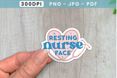 Resting Nurse Face | Nurse Sticker PNG