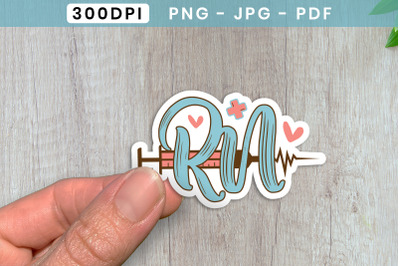 RN PNG, Nurse Printable Sticker PNG