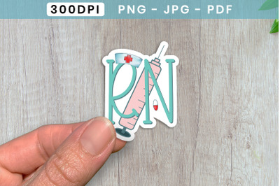 RN&2C; Nurse Printable Sticker PNG