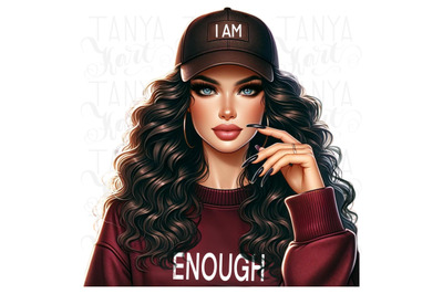 I Am Enough, Self Love Digital Print, Strong Woman Inspirational Art f