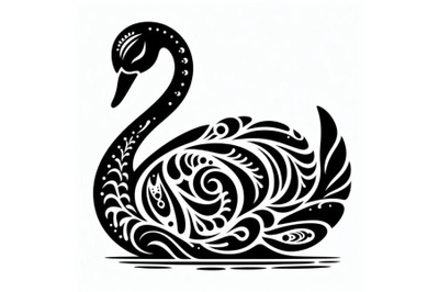 12 Black And White Swan With  bundle