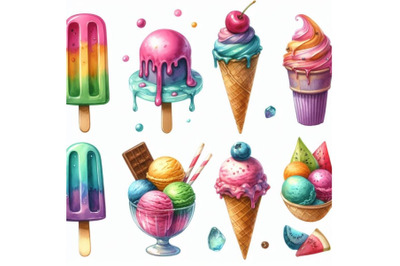 12 Watercolor Frozen Sweets bundle