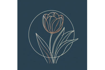 12 Tulip contour drawing. Minimalbundle