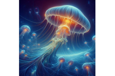 12 Fantasy jellyfish against bset