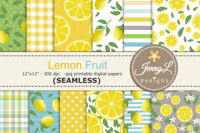 Lemon Fruit SEAMLESS Digital Papers