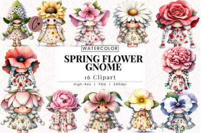 Spring Flower Gnomes Clipart