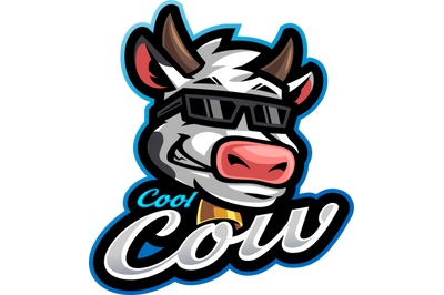 Cool cow head esport mascot logo design