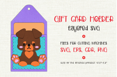 Rottweiler Dog | Gift Card Holder | Paper Craft Template