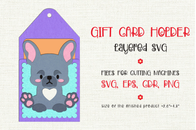 French Bulldog | Gift Card Holder | Paper Craft Template