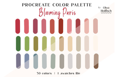 Soft and Colorful Procreate Swatches. Cute Color Palette