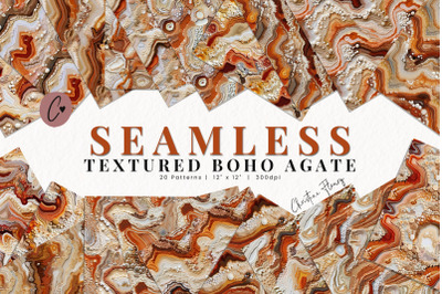 Seamless Textured Boho Agate Patterns