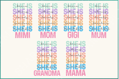 She is Mom PNG Bundle, Empowered Women Quote, Strong Mom Mother&#039;s Day PNG, Mom Life, Gift for Mom, Brave Mama PNG, Mother&#039;s Day Shirt Design