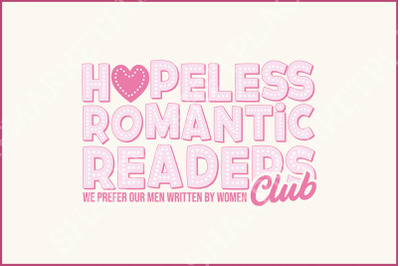 Hopeless Romantic Readers Club PNG, Vintage Bookish Digital Clipart, Mystical Romance Book Lover Gift, Reading Social Club, Instant Download