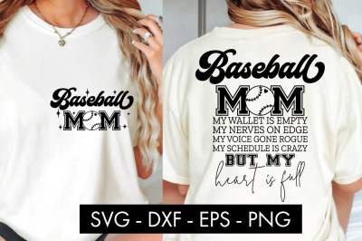 Baseball Mom My Wallet Is Empty SVG Cut File PNG