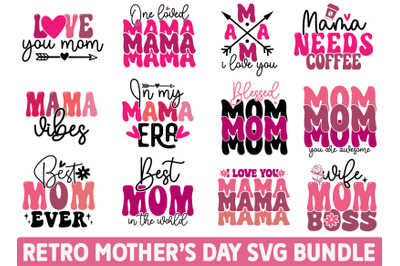 Retro Mother&#039;s Day SVG Bundle