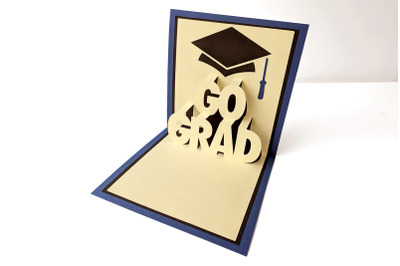 Go Grad with Cap Kirigami Word Pop Up Card | SVG | PNG | DXF | EPS