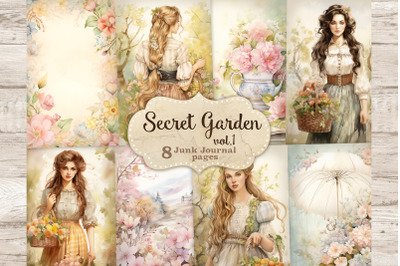 Secret Garden Junk Journal Pages | Digital Collage Sheet
