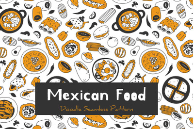 Mexican Food Doodle Seamless Pattern JPG EPS